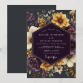 Aubergine Golden Wedding 招待状 (正面/裏面)