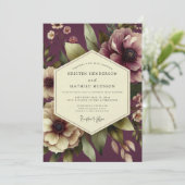 Aubergine Sovereign Bloom Wedding 招待状 (スタンド正面)