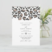 AUBREE モダン Leopard Print Safari写真結婚の 招待状 (スタンド正面)