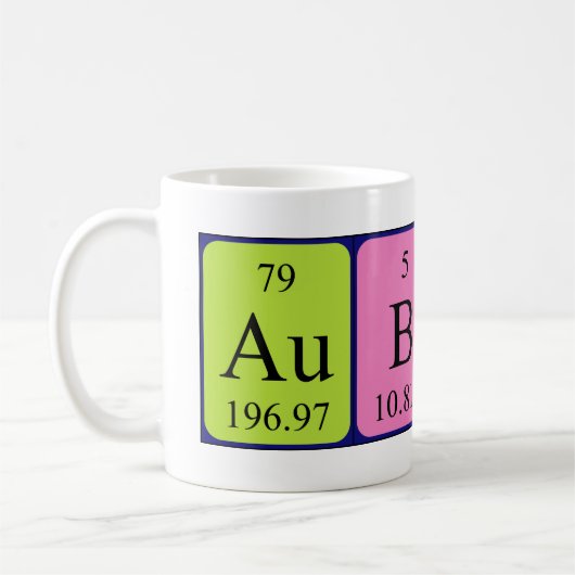 Aubrey定期表名mug コーヒーマグカップ (左)