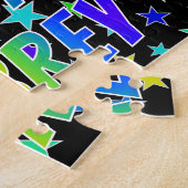 「AUBREY」名、おもしろい「ハッピーバースデー」 ジグソーパズル (側面)