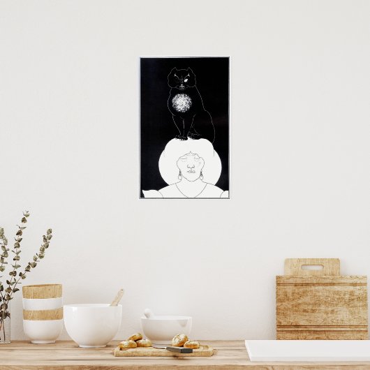 Aubrey Beardsley – 黒猫ポスター ポスター (キッチン)