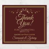 Auburn Auburn Brown & 結婚金ゴールド ビールラベル (シングルラベル)