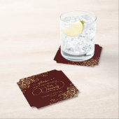 Auburn Brown & 金ゴールドが飲み物を飲まない結婚 ペーパーコースター (インサイチュ)