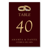 Auburn Brown and Gold Wedding Gold Ring diamond テーブルナンバー (裏面)