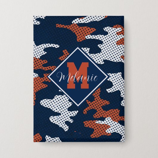 Auburn Deep-South Tiger Spirit Camo  缶バッジ (正面)