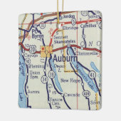 Auburn NYヴィンテージマップ セラミックオーナメント (左)