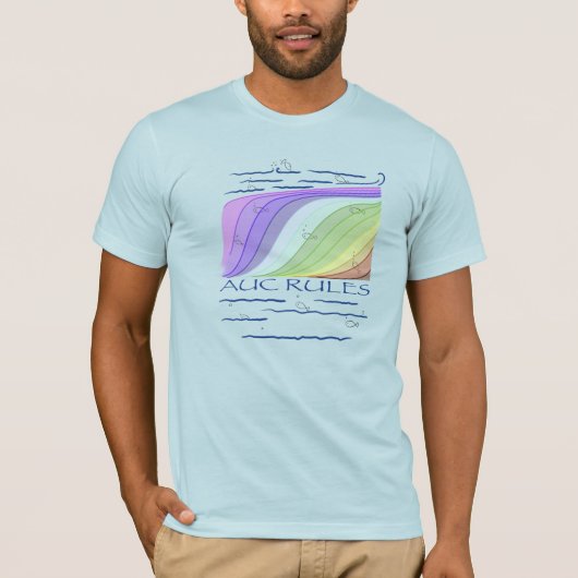 AUCルール、魚、カスタムテキスト、ライト Tシャツ (正面)