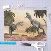 Aucasaurusの恐竜の戦い- 3Dは描写します 薄葉紙 (クラフト)