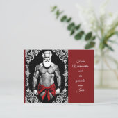 Auch der Weihnachtsmann wünscht ein frohes Fest ポストカード (スタンド正面)