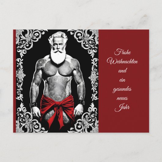 Auch der Weihnachtsmann wünscht ein frohes Fest ポストカード (正面)