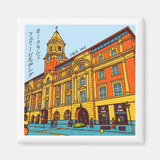 Auckland Ferry Building Pop Art Retro Magnet マグネット