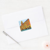 Auckland Ferry Building Pop Art Retro Sticker スクエアシール (封筒)
