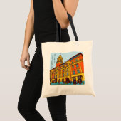 Auckland Ferry Building Pop Art Retro tote bag トートバッグ (正面(商品))