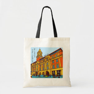 Auckland Ferry Building Pop Art Retro tote bag トートバッグ