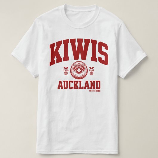 Auckland Kiwis - Vintage Style Rot Tシャツ (デザイン正面)