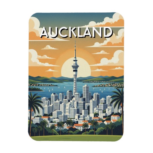 Auckland New Zealand Postcard マグネット (縦)