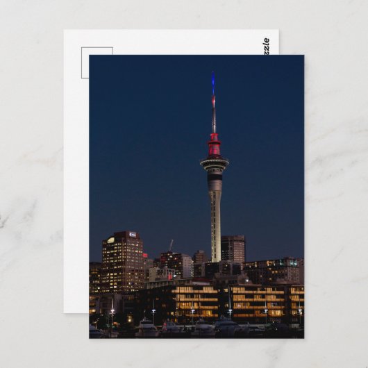 Auckland night light, Sky Tower, ポストカード (正面/裏面)