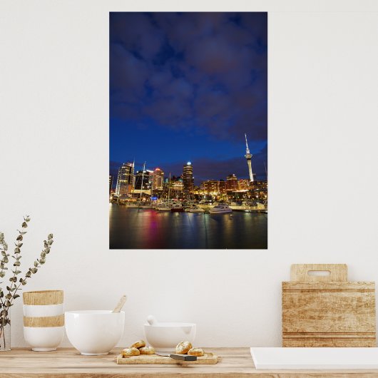 Auckland Night Skyline ポスター (キッチン)