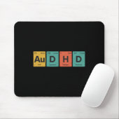 Audhd 元素周期表 自閉症+ADHD ネิร์ド レトロデザイン マウスパッド (マウス)