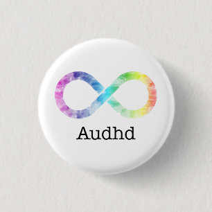 Audhd (adhdと自閉症)神経多様性ボタン 缶バッジ