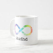 Audhd （adhdと自閉症）神経多様性マグ コーヒーマグカップ (正面左)