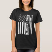 Audio Engineer American Flag Audio Engineering Tシャツ (正面)