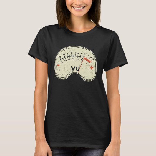 Audio Engineer Vu Meter for Audio Technician Sound Tシャツ (正面)
