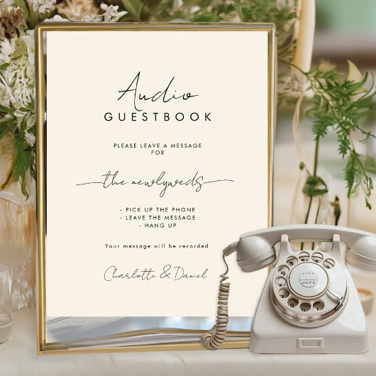 Audio Guestbook | Phone Message Guest Book Sign ポスター