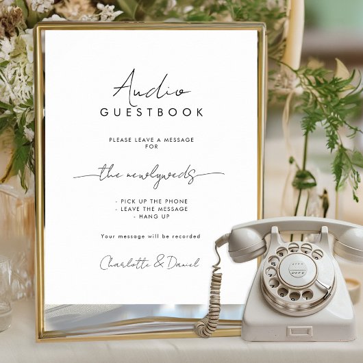 Audio Guestbook | Phone Message Guest Book Sign ポスター