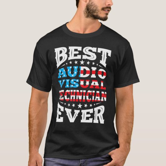 Audio Visual Technician 47月4日Usa Ame Tシャツ (正面)