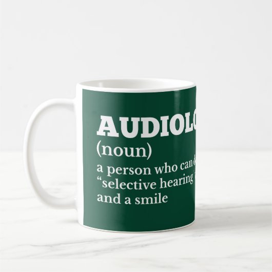 Audiologist Funny Coffee Definition コーヒーマグカップ (左)