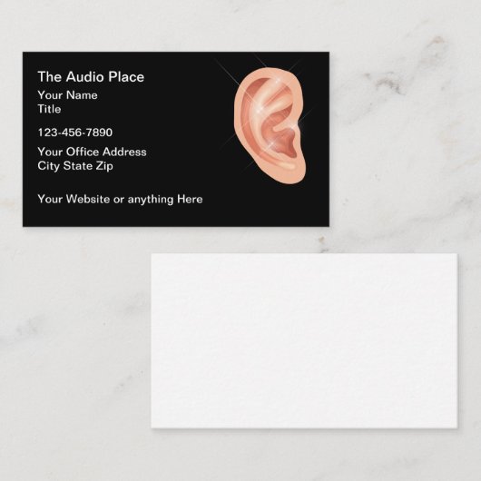 Audiologist Hearing Care Services 名刺 (正面/裏面)