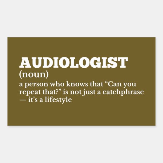 Audiology Humor Job Definition 長方形シール (正面)