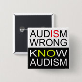 Audismは間違っています 缶バッジ (正面&裏面)