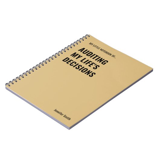 Auditing My Life's Decisions Auditor Notebook ノートブック (左側)