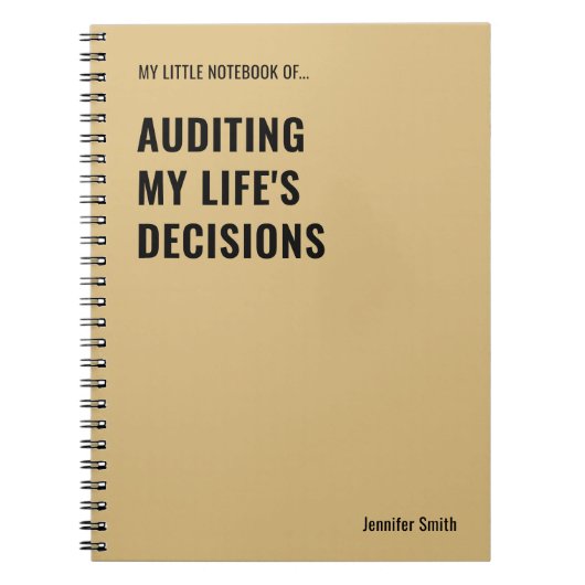 Auditing My Life's Decisions Auditor Notebook ノートブック (正面)
