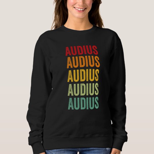 Audius暗号虹色テキスト スウェットシャツ (正面)