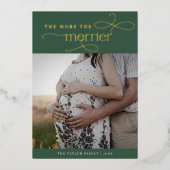 AUDREYグリーンフォイルクリスマス妊娠発表 箔シーズンカード (正面)