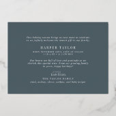 AUDREYブルーフォイルクリスマスカード誕生のお知らせ 箔シーズンカード (裏面)