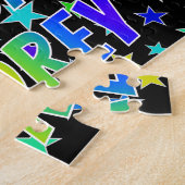 "AUDREY"名、おもしろい"ハッピーバースデー" ジグソーパズル (側面)