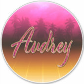 Audrey Vorname Name golden pink Aufkleber Sticker シール (正面)