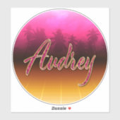 Audrey Vorname Name golden pink Aufkleber Sticker シール (シート)