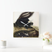 AudubonによるアメリカストライプののSkunkまたはSkunk スクエア壁時計 (ホーム)