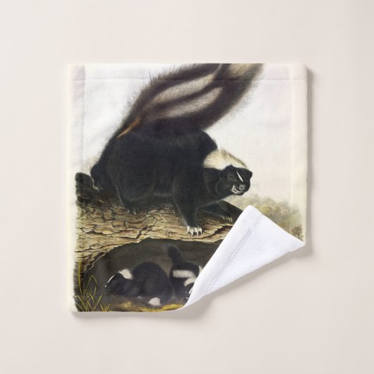 AudubonによるアメリカストライプののSkunkまたはSkunk バスタオルセット (ウォッシュタオル)