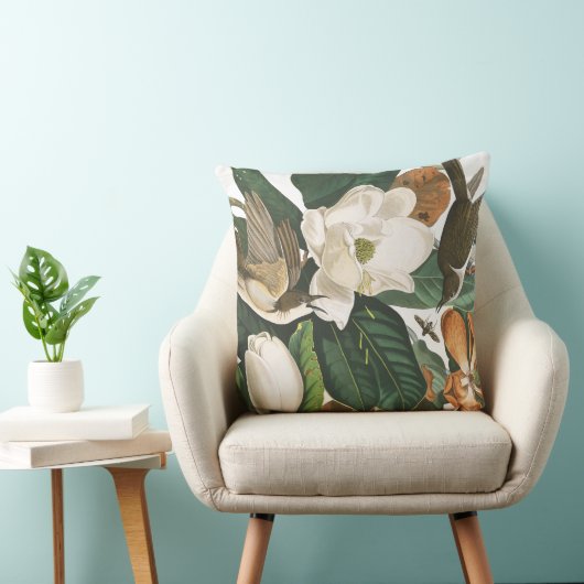 Audubonのかっこうの鳥の野性生物の花柄の装飾用クッション クッション (椅子)