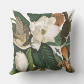 Audubonのかっこうの鳥の野性生物の花柄の装飾用クッション クッション (裏面)