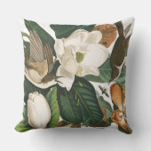 Audubonのかっこうの鳥の野性生物の花柄の装飾用クッション クッション (正面)