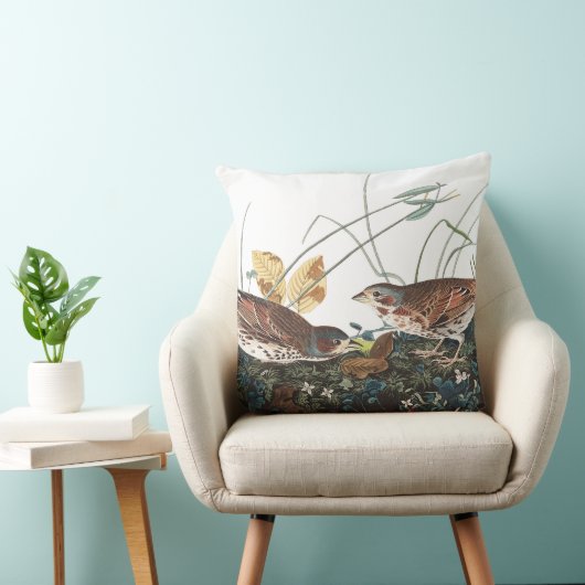 Audubonのすずめの鳥の野性生物動物の装飾用クッション クッション (椅子)