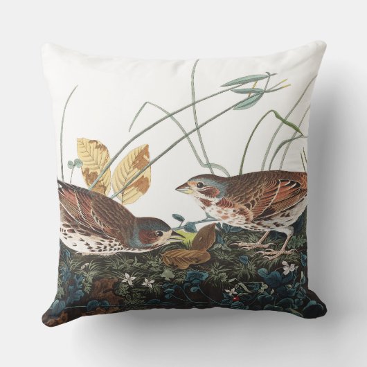 Audubonのすずめの鳥の野性生物動物の装飾用クッション クッション (裏面)